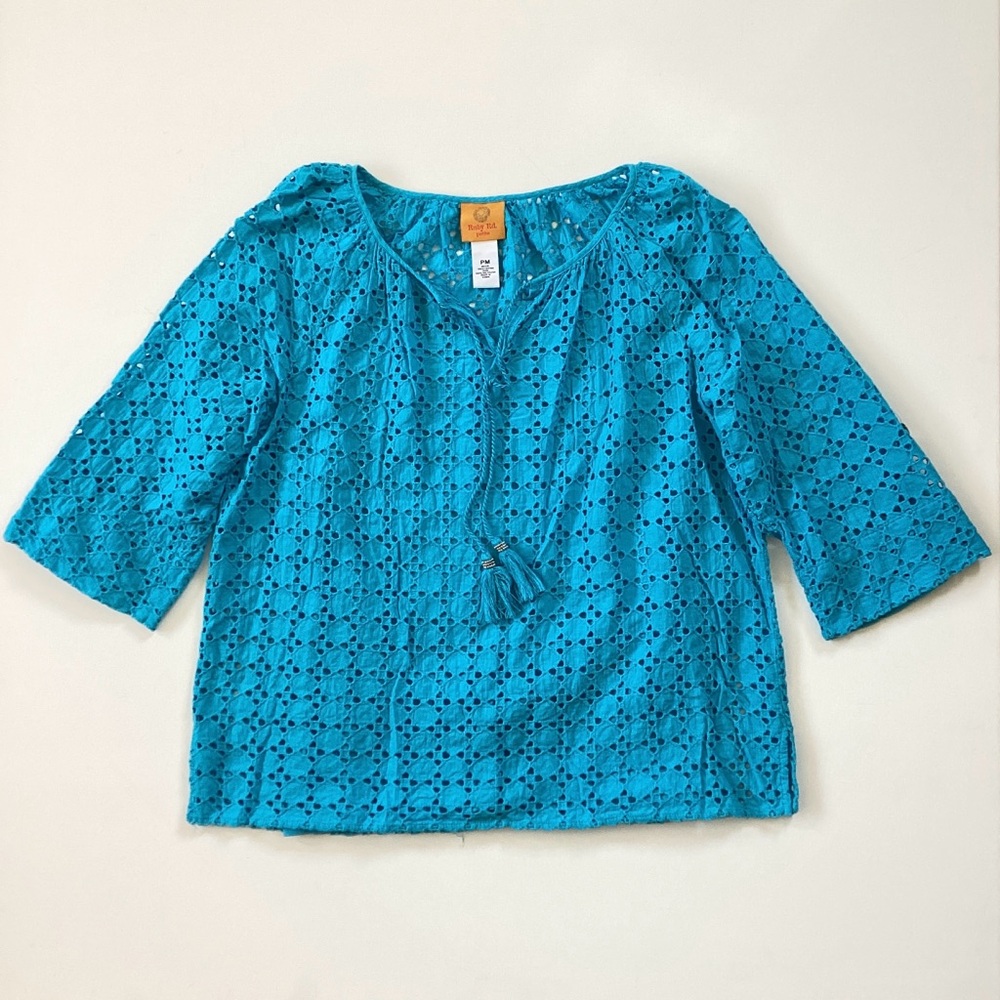 Ruby Rd. Eyelet Tassel Top